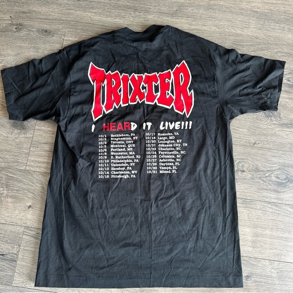 Vintage 1992 Trixter Band T-Shirt Size XL Tour Giant Tag Metal Rock - Picture 5 of 9